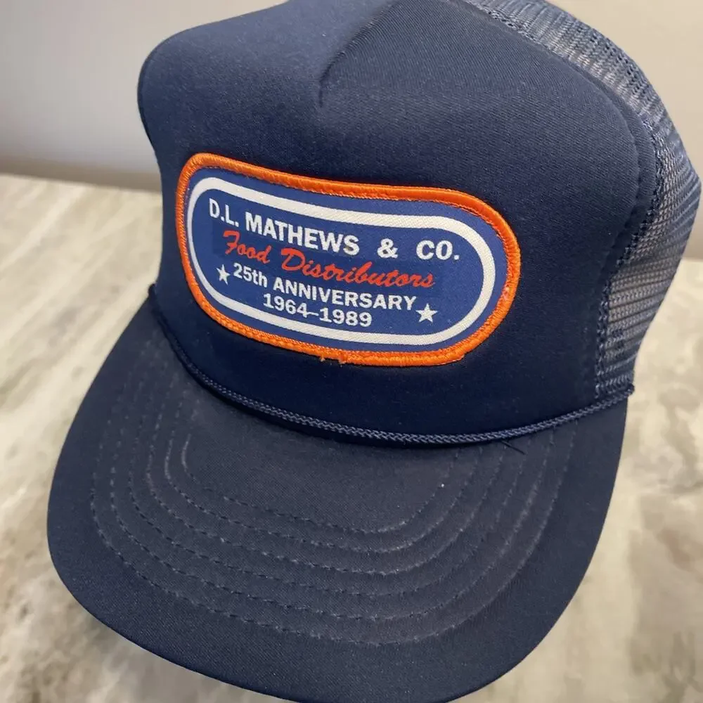 Vtg Snapback Trucker Hat Cap Patch Food Distributor Mesh 2